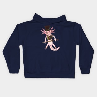 Zeus, Gentleman Axolotl Kids Hoodie